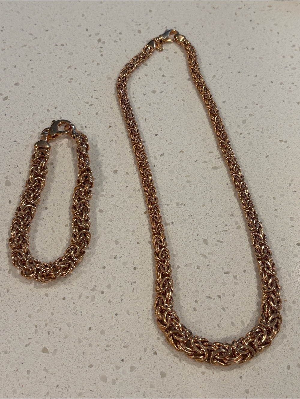 Bronze Milor (Italy) Chain Necklace and Bracelet Set - Women Jewelry